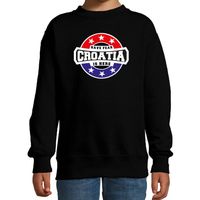 Have fear Croatia is here / Kroatie supporter sweater zwart voor kids - thumbnail