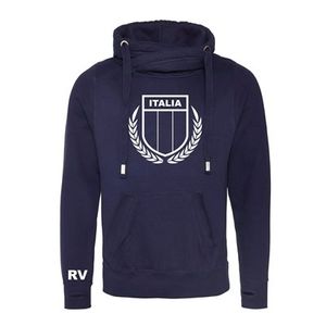 Rugby Vintage - Italië Cross Neck Hoodie - Navy