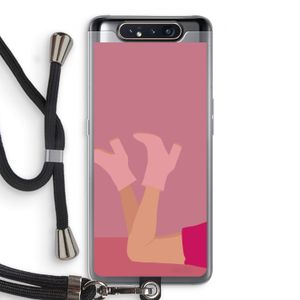 Pink boots: Samsung Galaxy A80 Transparant Hoesje met koord