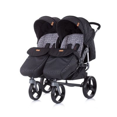 Duo Kinderwagen 0+ new borns Chipolino Twix zwart onyx