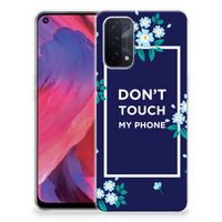 OPPO A74 5G | A54 5G Silicone-hoesje Flowers Blue DTMP - thumbnail