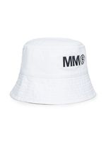 MM6 Maison Margiela Kids bob en coton à logo imprimé - Blanc