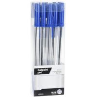 Balpennen set - schrijfmaterialen - 10x stuks - kleur blauw