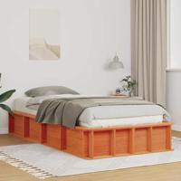 Bedframe met opslag Wasbruin 90 x 190 cm Massief hout