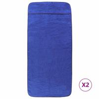 vidaXL Strandhanddoeken 2 st 400 g/m² 75x200 cm stof koningsblauw - thumbnail