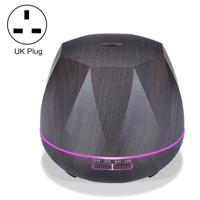Diamond houtnerf afstandsbediening Ultrasone luchtbevochtiger aromatherapie machine met LED-verlichting capaciteit: 400mL UK plug (donker hout kleur