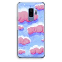 Roze wolken met vogels: Samsung Galaxy S9 Plus Transparant Hoesje