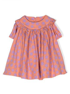 Stella McCartney Kids robe évasée à pois - Rose