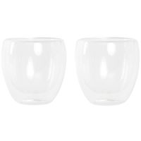 Koffieglazen/theeglazen dubbelwandig - set 2x - cappuccino glazen - 250 ml - thumbnail