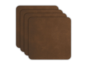 ASA Selection Onderzetters - Soft Leather - Dark Sepia - 10 x 10 cm - 4 Stuks