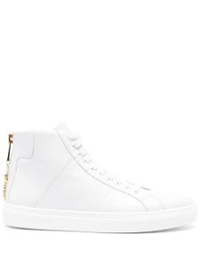 Moschino baskets montantes en cuir - Blanc