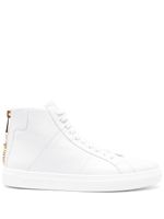 Moschino baskets montantes en cuir - Blanc