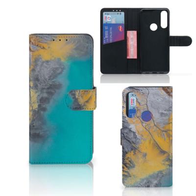 Alcatel 1S 2020 | Bookcase | Marble Blue Gold