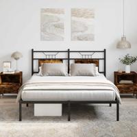 Bedframe zonder matras hout gerookt eikenkleurig 137x190 cm