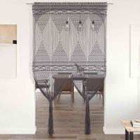 VidaXL Gordijn macramé 140x240 cm katoen antraciet