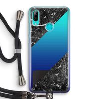 Zwart marmer: Huawei P Smart (2019) Transparant Hoesje met koord