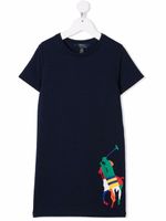 POLO RALPH LAUREN KIDS robe à logo imprimé - Bleu