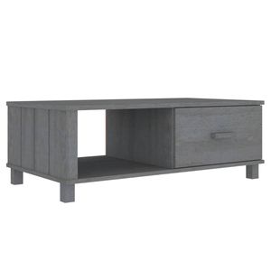 The Living Store HAMAR Salontafel - 100 x 55 x 35 cm - Massief grenenhout - Donkergrijs