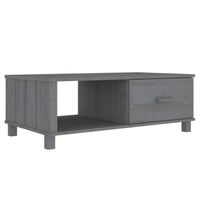 The Living Store HAMAR Salontafel - 100 x 55 x 35 cm - Massief grenenhout - Donkergrijs