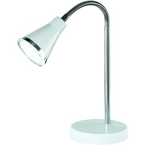 LED Bureaulamp - Trion Arora - 3W - Warm Wit 3000K - Rond - Glans Wit - Kunststof
