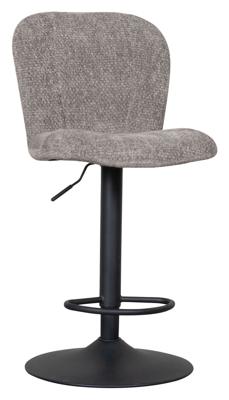 LABEL51 Draaibare Barkruk 'Vino' Elite stof, kleur Stone (zithoogte 64-84cm)
