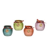 Decoris Theelichthouder glas h10cm met hanger