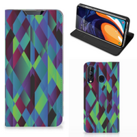 Samsung Galaxy A60 Stand Case Abstract Green Blue - thumbnail