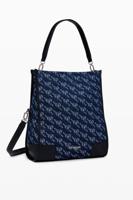 Handtas met Desigual-logo - BLUE - U - thumbnail