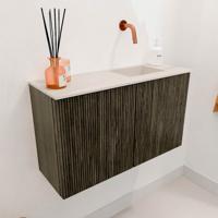 Toiletmeubel Mondiaz Joya Dlux | 70 cm | Meubelkleur Shadow | Faye wastafel Meli Wasbak Rechts | Zonder kraangat(en)