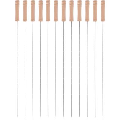 16x bbq collection spiezen-vleespennen - 4 st - metaal - 40 cm