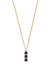 Tom Wood collier à pendentif Mini Cushion serti de lapis - Or