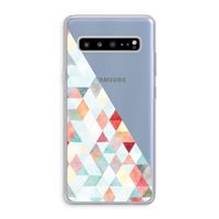 Gekleurde driehoekjes pastel: Samsung Galaxy S10 5G Transparant Hoesje
