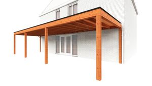 Trendhout Aanbouwveranda Modena 1080x365 cm- Plat dak- Hout- Trendhout