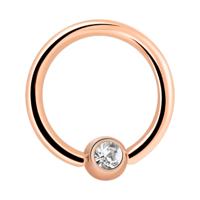 Jeweled Ball Closure Ring Met roségoud verguld chirurgisch staal Piercingringen