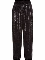 Miu Miu pantalon brodé de sequins - Noir