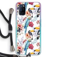 Bloemen tukan: Oppo A72 Transparant Hoesje met koord