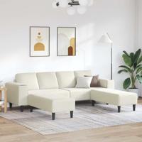Bankstel 3 pcs Crème Fluweel