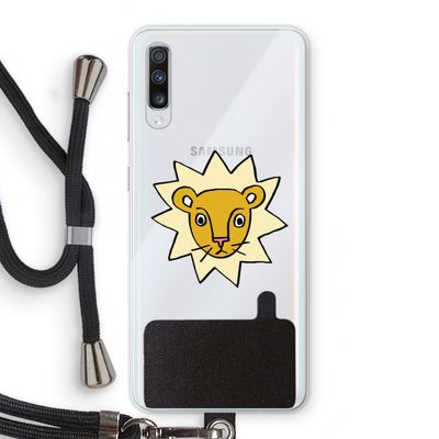 Kleine leeuw: Samsung Galaxy A70 Transparant Hoesje met koord