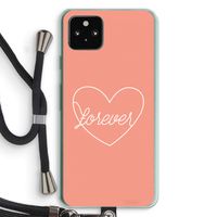 Forever heart: Pixel 5a 5G Transparant Hoesje met koord