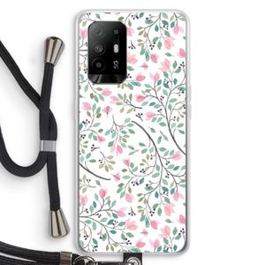 Sierlijke bloemen: Oppo A95 5G Transparant Hoesje met koord