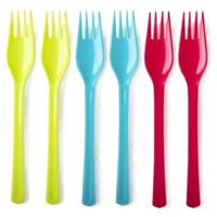 Vorken - kunststof - 36x - herbruikbaar plastic - 19 cm - BBQ / Verjaardag / Camping / Party