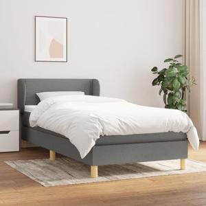 Boxspring met matras stof donkergrijs 90x200 cm SKU: V3126694