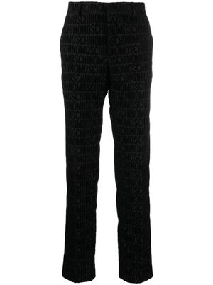 Moschino pantalon droit à logo floqué - Noir