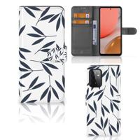 Samsung Galaxy A72 Hoesje Leaves Blue | Portemonnee hoesje