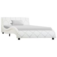 vidaXL Bedframe kunstleer wit 100x200 cm - thumbnail