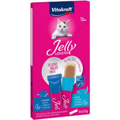 Vitakraft Jelly Lovers met zalm & schol kattensnack (6 x 15 g) 11 verpakkingen