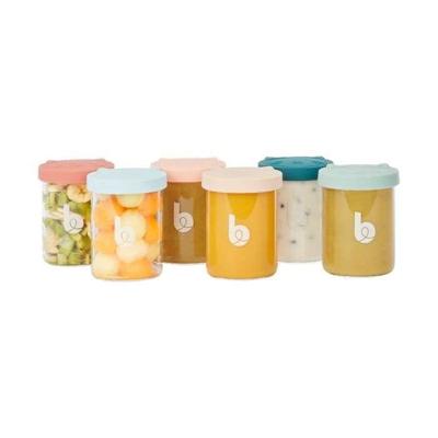 Babymoov isy kommen 6 borosilicaatglasbehoud potten - afgestudeerden 250 ml