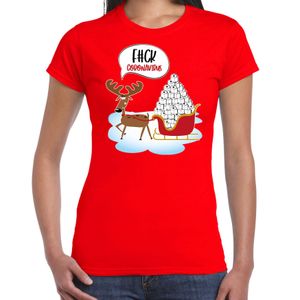 F#ck coronavirus fout Kerstshirt / outfit rood voor dames