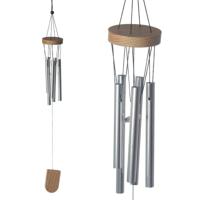 Houten windgong met metalen buizen 37cm