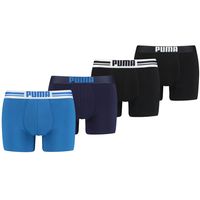 Puma boxershorts Placed Logo 4-pack Zwart/Blauw-XL